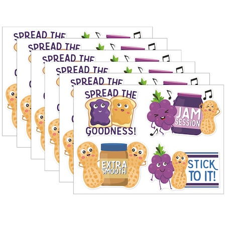 Eureka Jumbo Scented Stickers, Peanut Butter + Jelly, 12 Count, PK6 628007